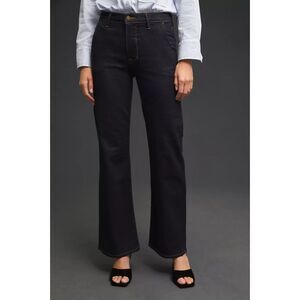 Fidelity Anthropologie Dark Excel Wash Rinse Katie Classic Flare Trouser Jean 28